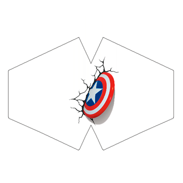 Mascarilla Escudo Capitán América Fondo Blanco
