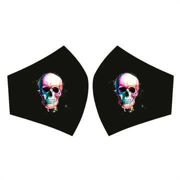 Mascarilla Cráneo de colores con fondo negro